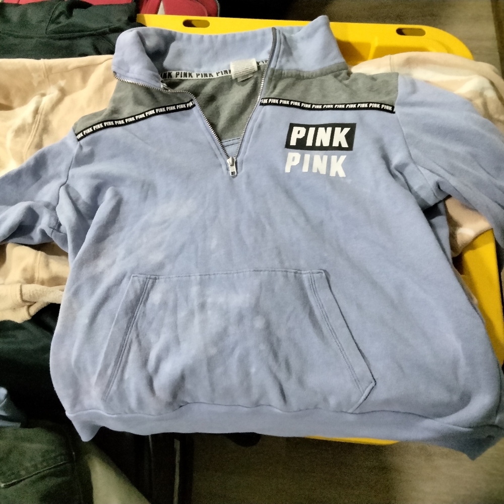 Pink brand purple quarter zip hoodie.